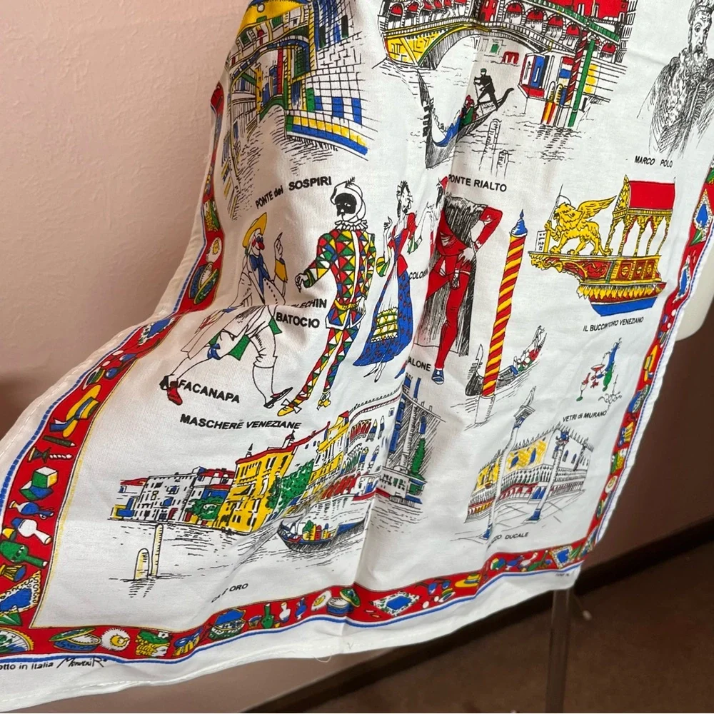 Vintage MCM Venezia Venice Italy souvenir travel Tea towel